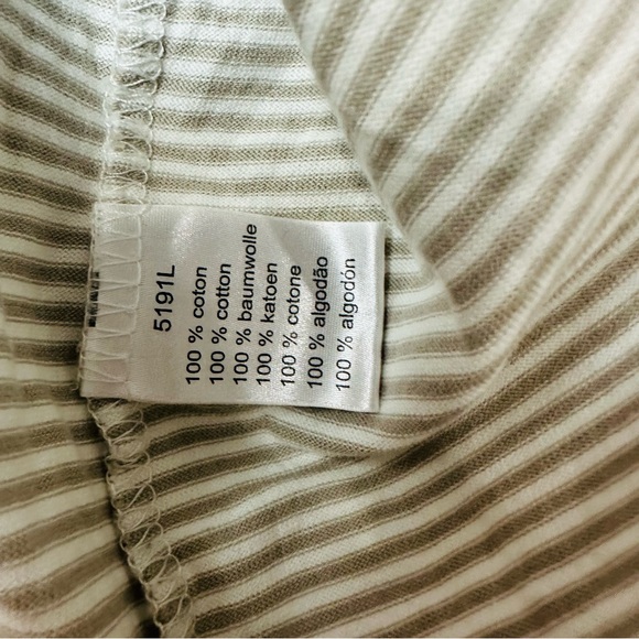 Lacoste Women's Long Sleeve Polo - Tan and White Size 6 - Picture 7 of 8